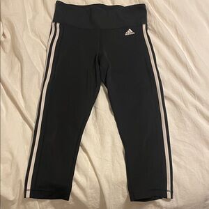 Adidas Womens M Black Leggings with White Accents